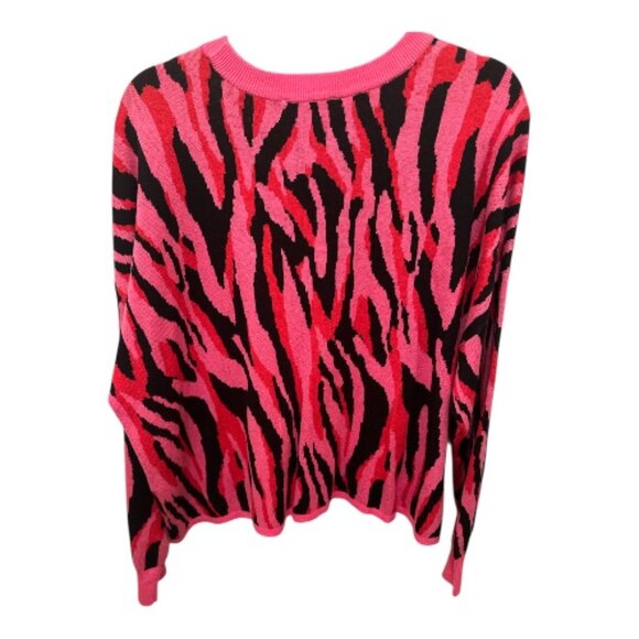 Abstract Pink, Black & Red Zebra Sweater - XL - Picture 2 of 9